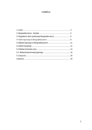 Berze i berzansko poslovanje