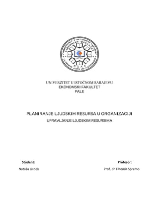 Planiranje ljudskih resursa u organizaciji