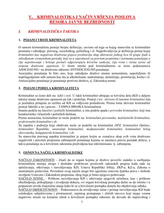 Kriminalistika i način vršenja poslova resora javne bezbednosti