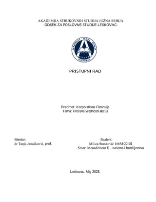 Procena vrednosti akcija