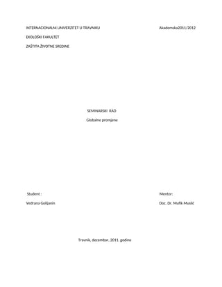 Globalne promjene
