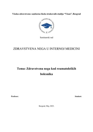 Zdravstvena nega kod reumatoloških bolesnika