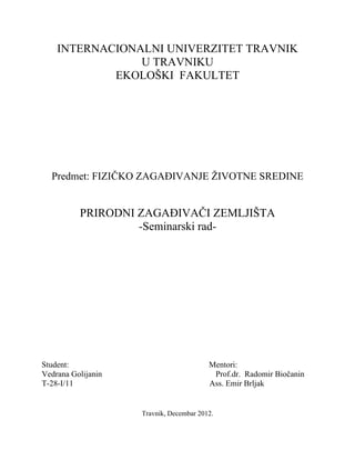 Prirodni zagađivači zemljišta