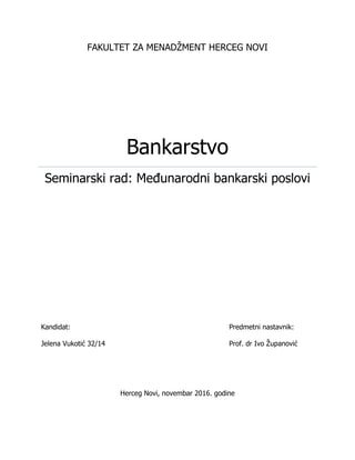 Međunarodni bankarski poslovi