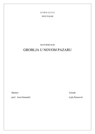 Groblja u Novom Pazaru