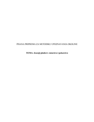 Jesenji plodovi- ratarstvo i pekarstvo