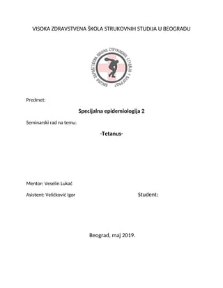 Tetanus (zli grč): simptomi, lečenje i vakcina