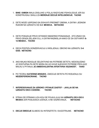 Razvojna psihologija skripte