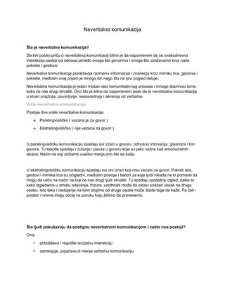 Neverbalna komunikacija