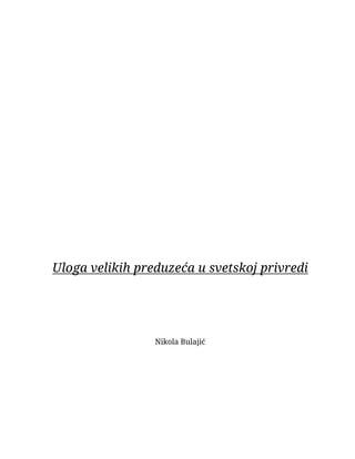 Uloga velikih preduzeća u svetskoj privredi