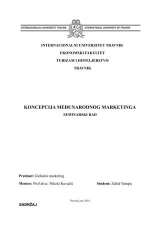 Koncepcija međunarodnog marketinga