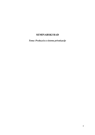 Preduzeća u sistemu privatizacije