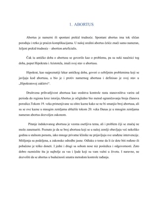 Abortus i uloga medicinske sestre