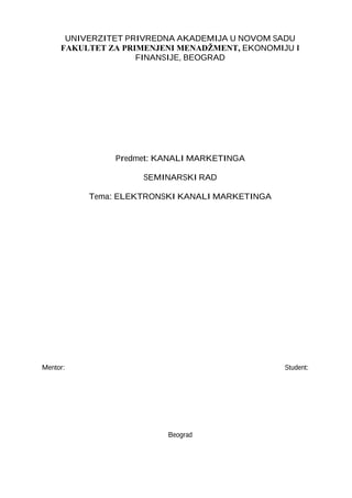 Elektronski kanali marketinga