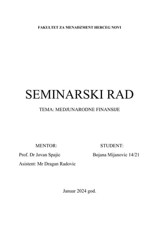 Međunarodne finansije