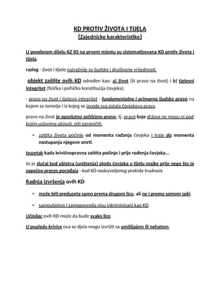 Krivično pravo  – posebni dio Banja Luka