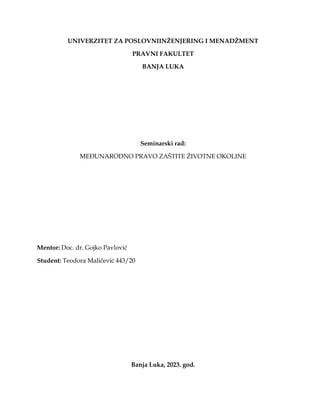 Međunarodno pravo zaštite životne okoline