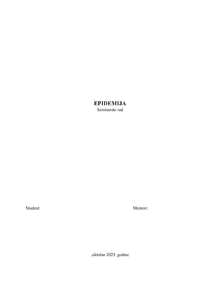 Epidemija: seminarski rad