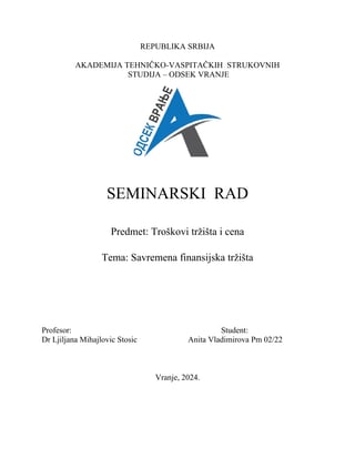 Savremena finansijska tržišta