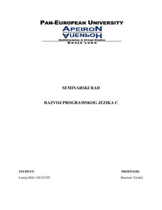 Razvoj programskog jezika C