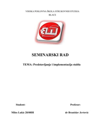 Predstavljanje i implementacija stabla