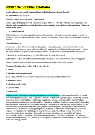 Načini utvrđivanja  i plaćanja poreza na dohodak gradjana