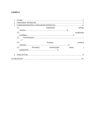 Farmakoterapija urinarnih infekcija