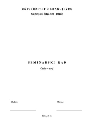 Analiza drame otelo: ljubav, ljubomora i manipulacija