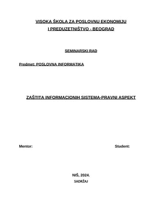 Zaštita informacionih sistema