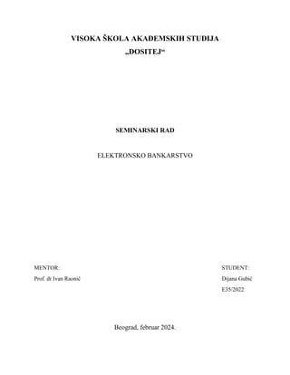 Elektronsko bankarstvo