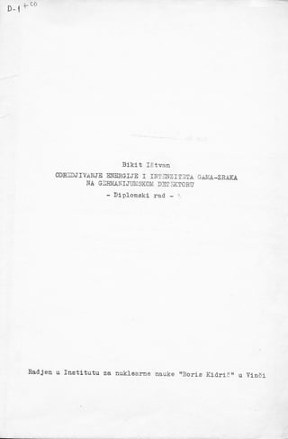 Određivanje energije i intenziteta gama-zraka na germanijumskom detektoru