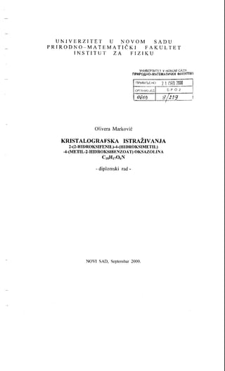 Kristalografska istraživanja