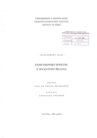 Elektronski spektri u kvantnim žicama