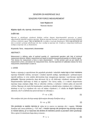 Senzori za merenje sile