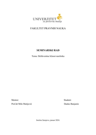 Delikventna ličnost nasilnika