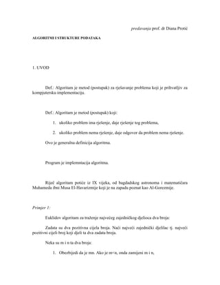 Algoritmi i struktura podataka