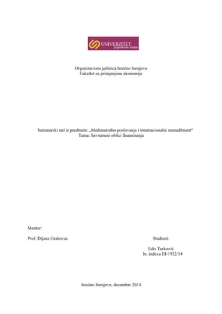 Savremeni oblici finansiranja