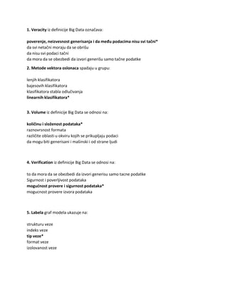 Pitanja i odgovori o big data tehnologijama