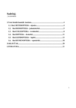 Način podjele štetnih šumskih insekata