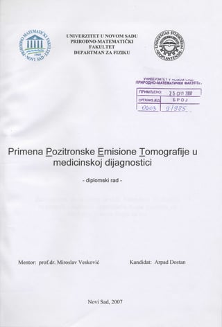 Primena pozitronske emisione tomografije u medicinskoj dijagnostici