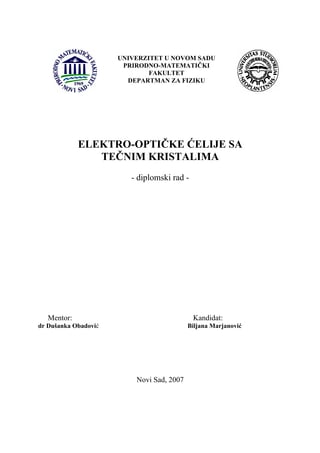 Elektro – optičke ćelije sa tečnim kristalima