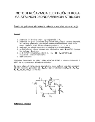 Metodi rešavanja električnih kola stalnom jednosmernom strujom