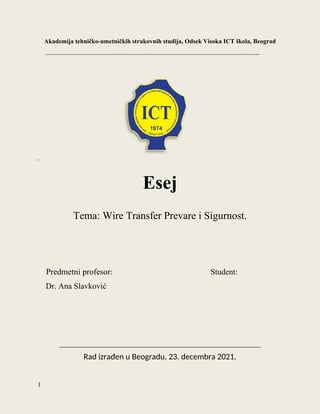 Wire Transfer Prevare i Sigurnost