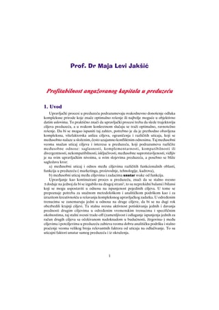 Profitabilnost angažovanog kapitala u preduzeću