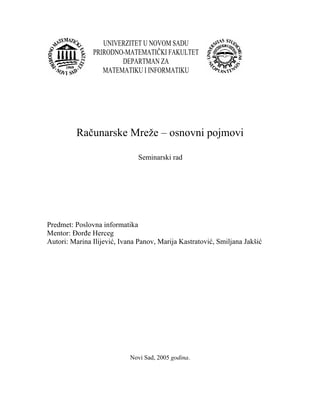Računarske mreže – Osnovni pojmovi