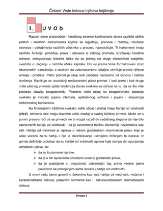 Čekovi – vrste i knjiženje