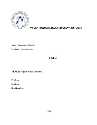 Pojam preduzetništva