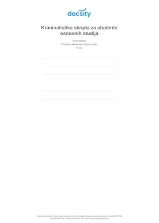 Kriminalistika skripta