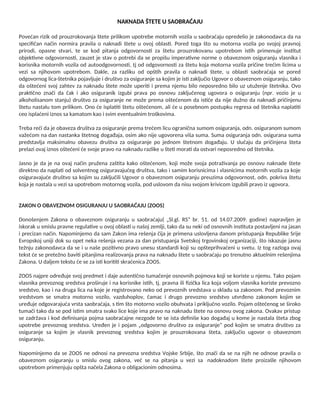 Naknada štete u saobraćaju