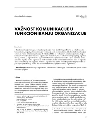 Važnost komunikacije u funkcioniranju organizacije